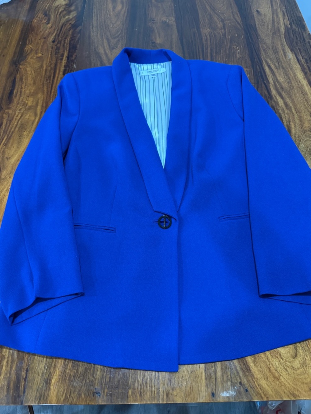 Jones Studio 16W Bright Blue Single-Button Blazer